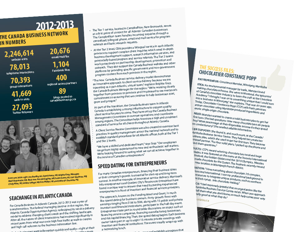 CBN Year in Review booklet featuring statistical infographic
