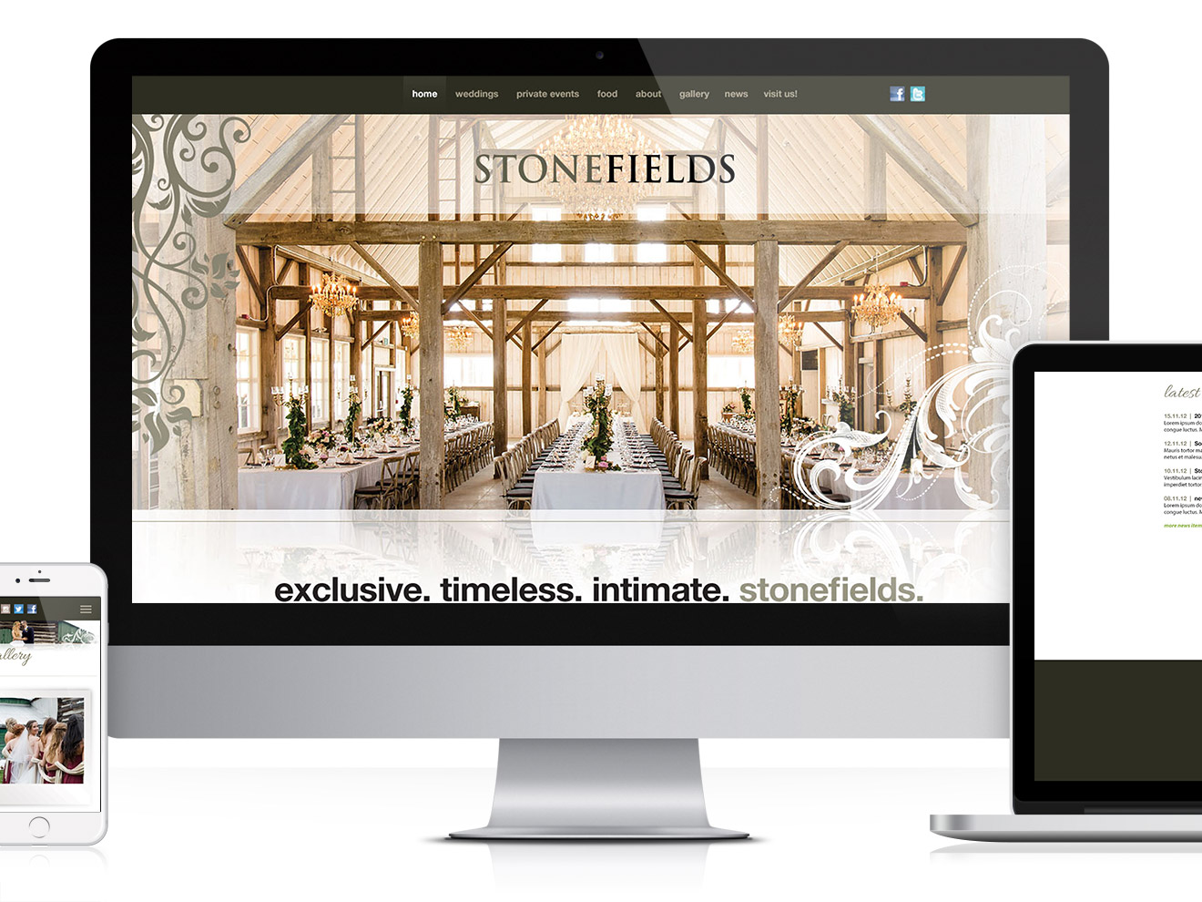 Stonefields website, multi-media responsiveness