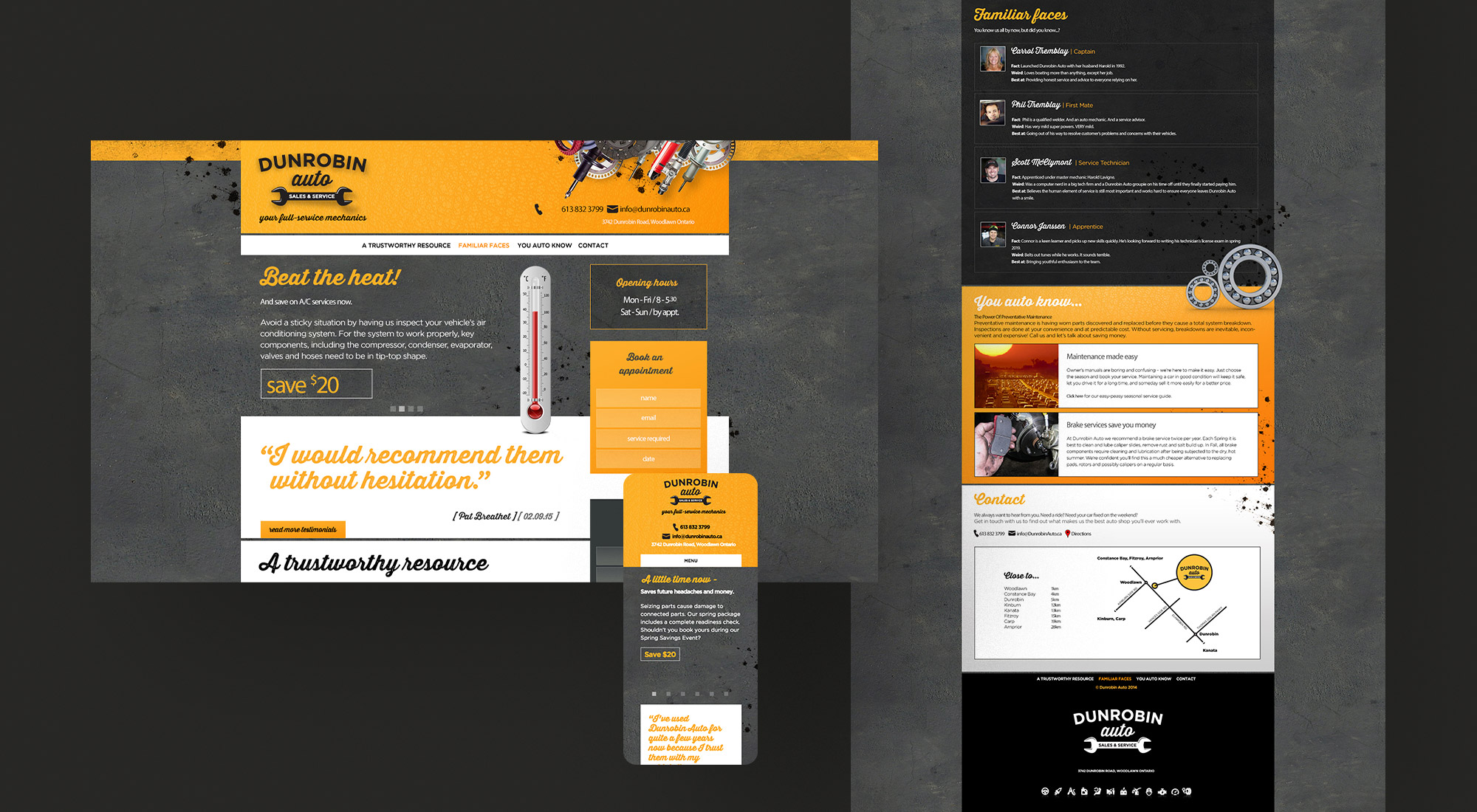 Dunrobin Auto Website on multiple devices