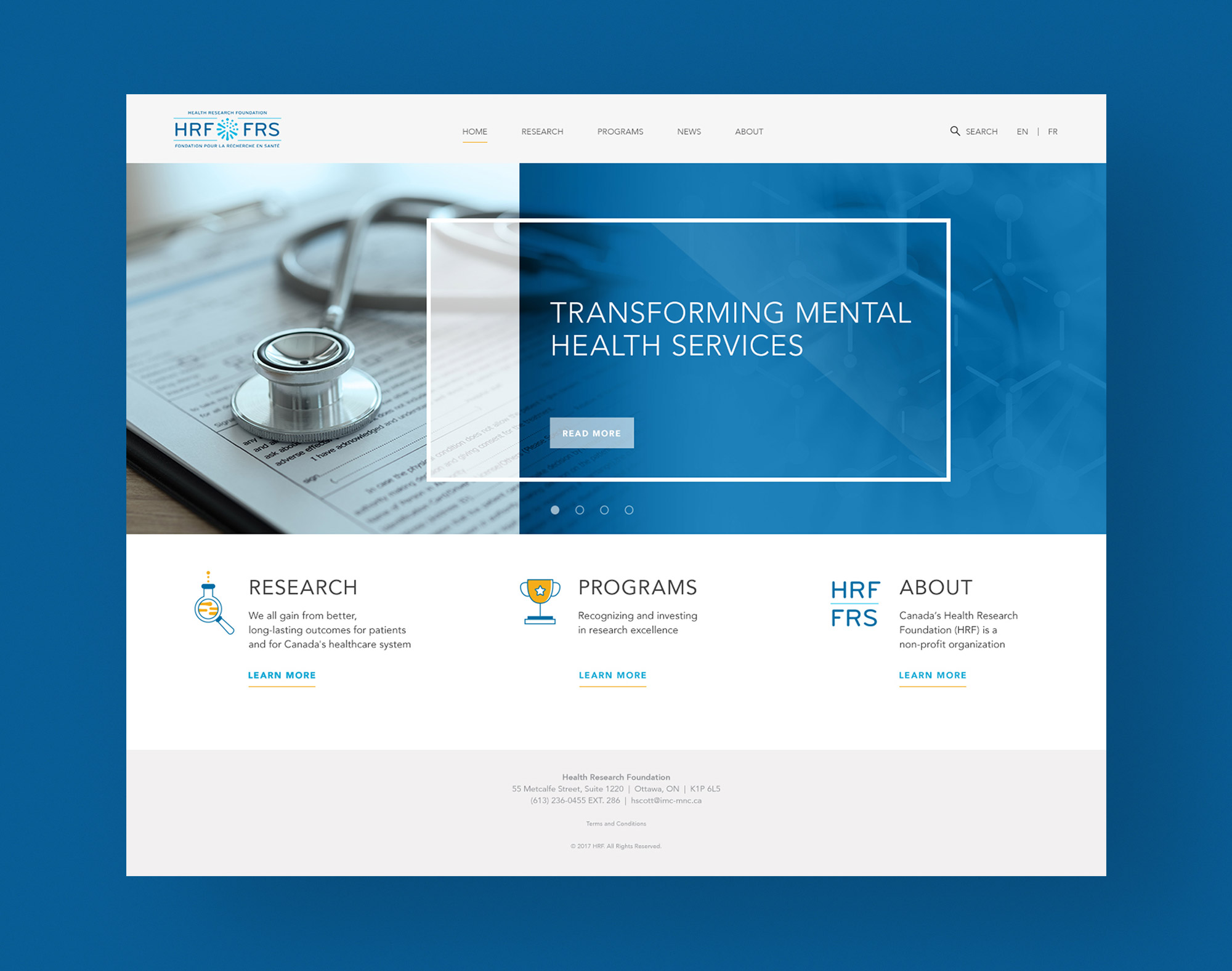 Health Research Foundation full Website