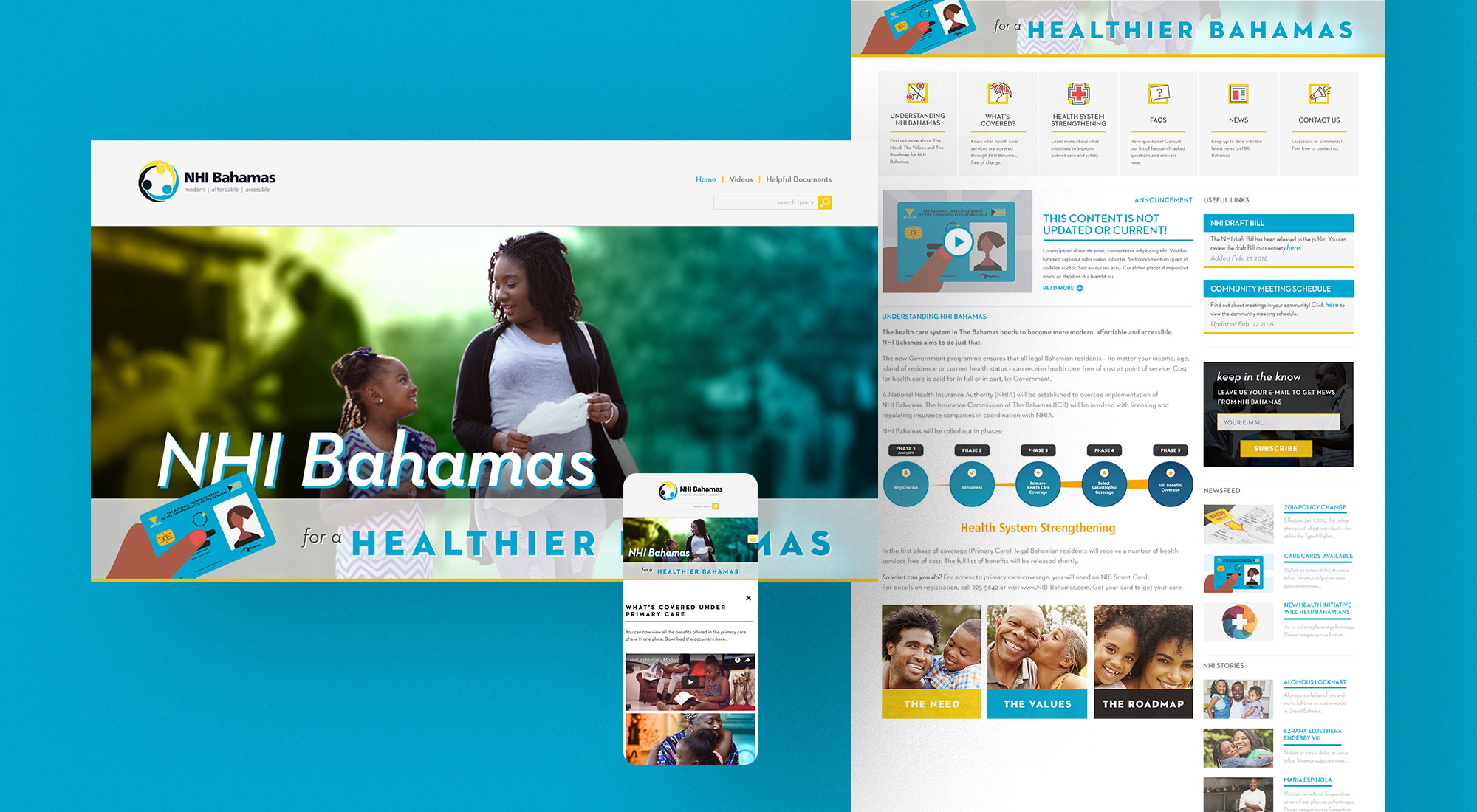 NHI Bahamas Website on multiple devices