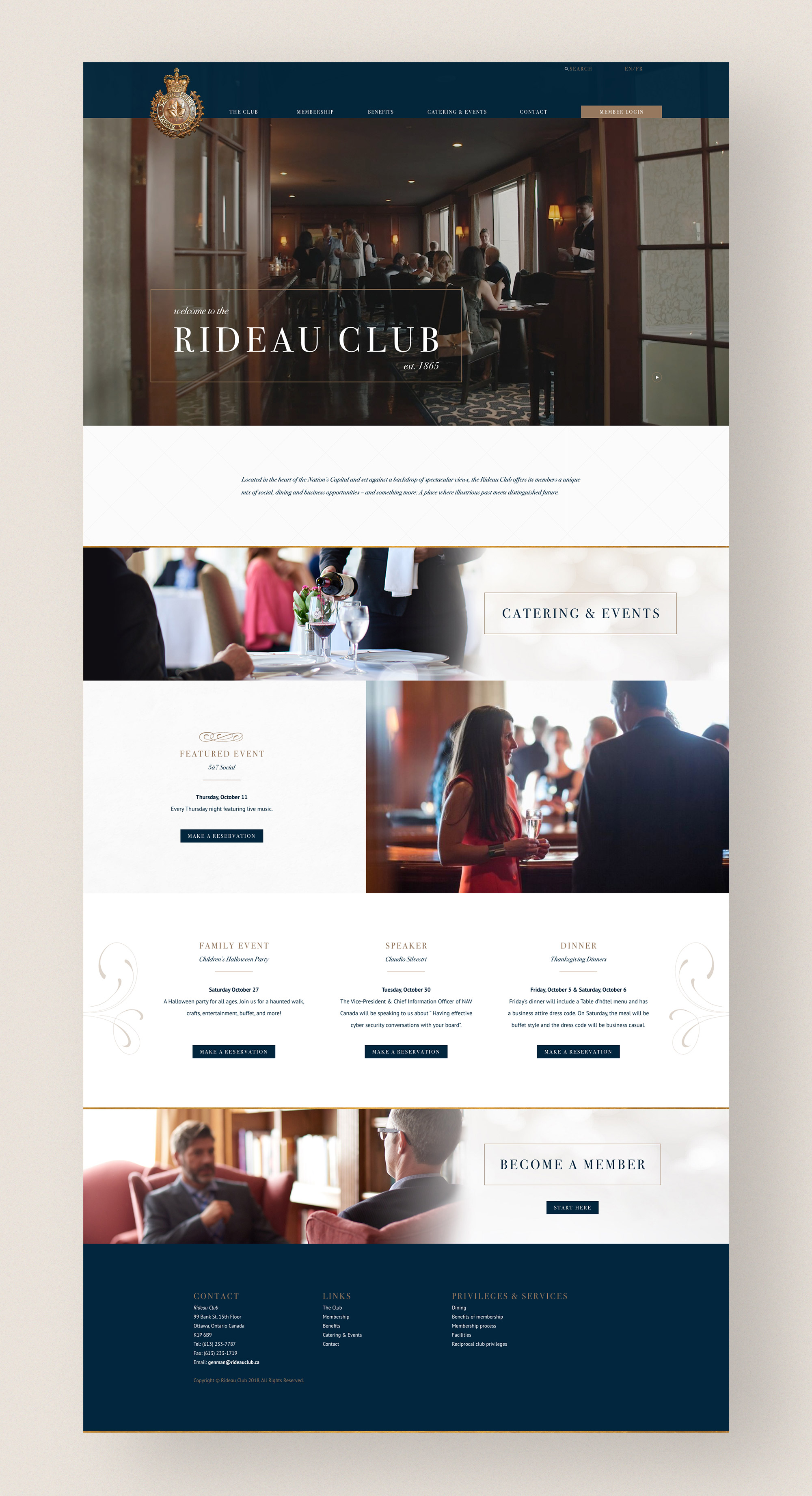 Rideau Club full Website
