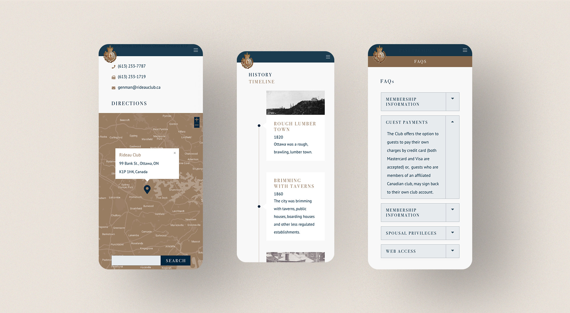 Rideau Club on Mobile