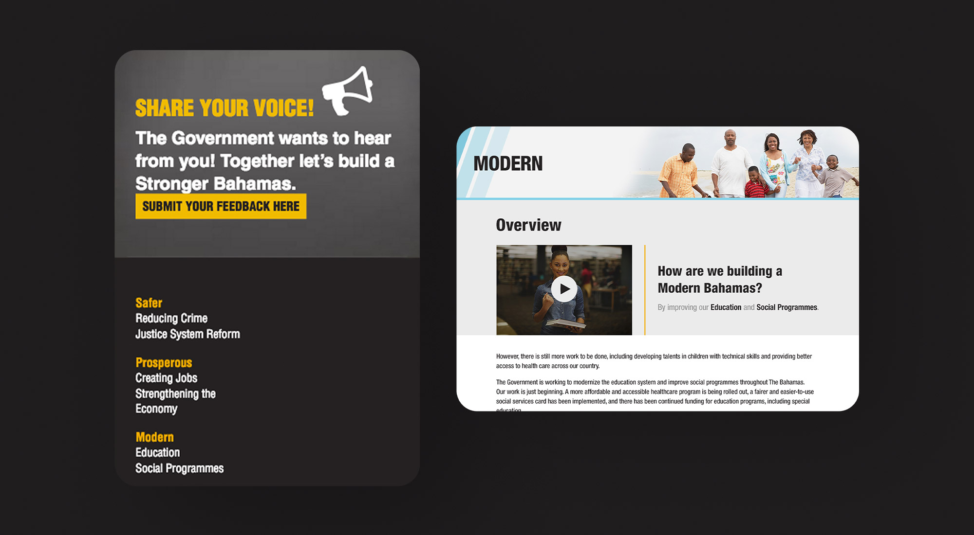 Stronger Bahamas Website on Tablet