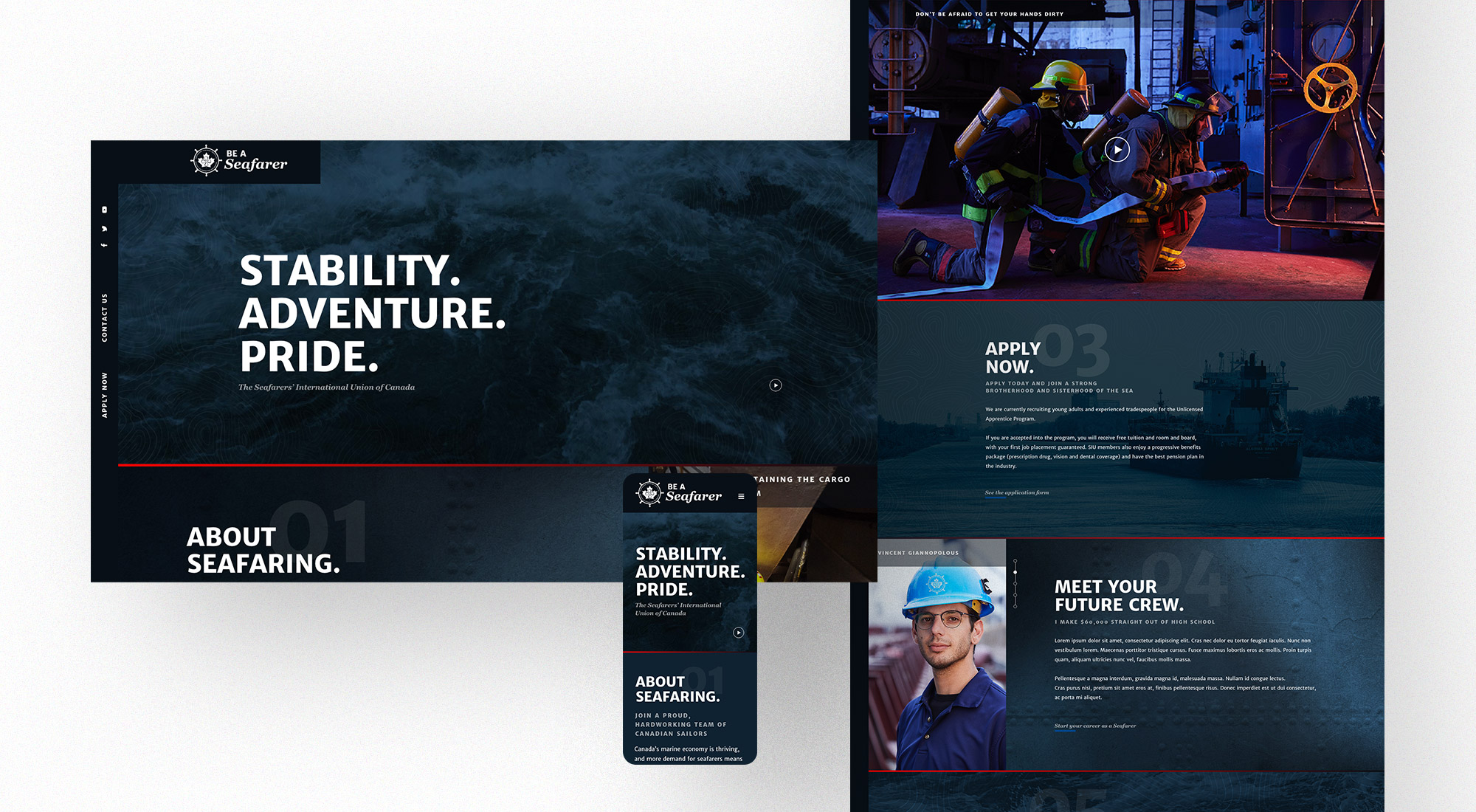 Be A Seafarer Website on multiple devices