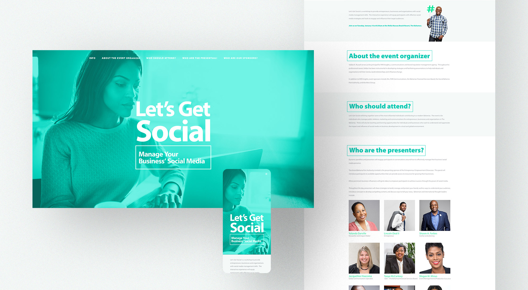 Let's Get Social Website on multiple devices